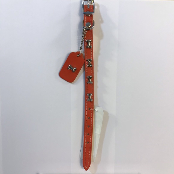 Omnipet Dog Collar Pet Orange Bone 10” Leather Matching Keychain - Picture 2 of 11